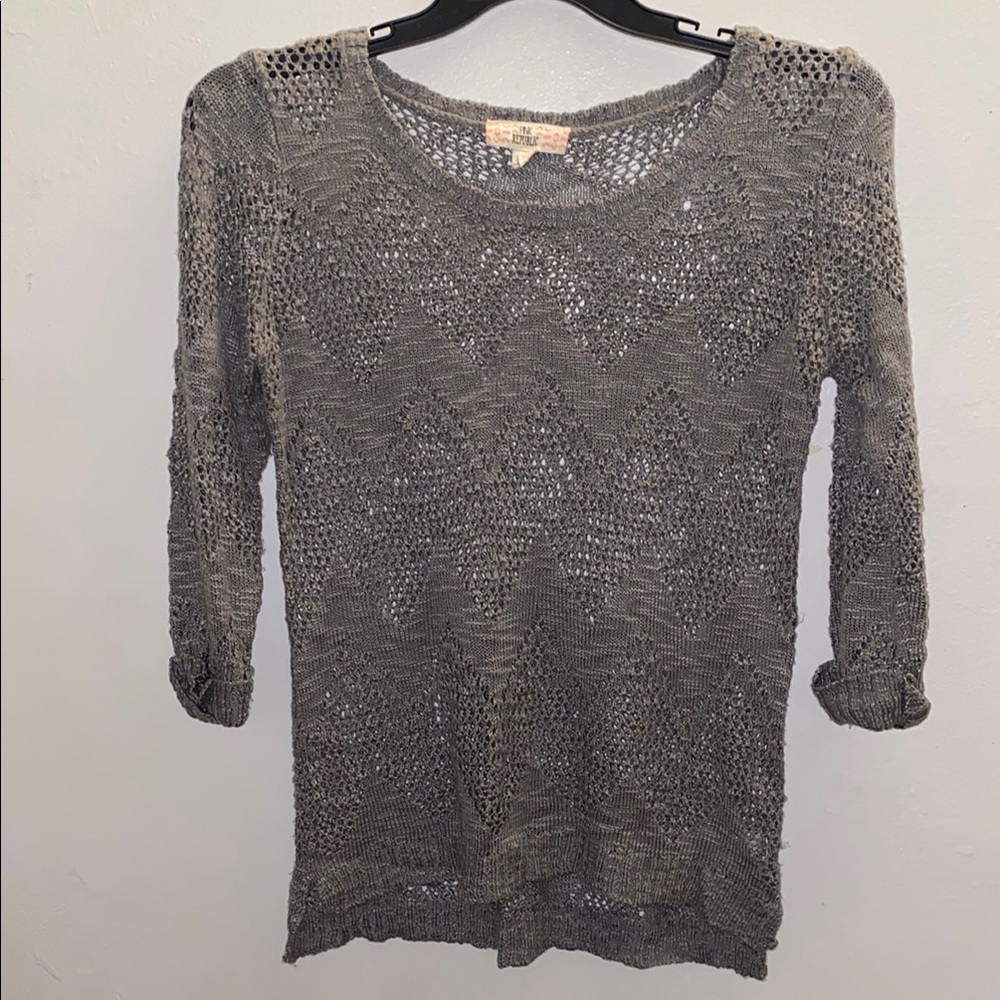 Pink Republic Gray Knit Top
